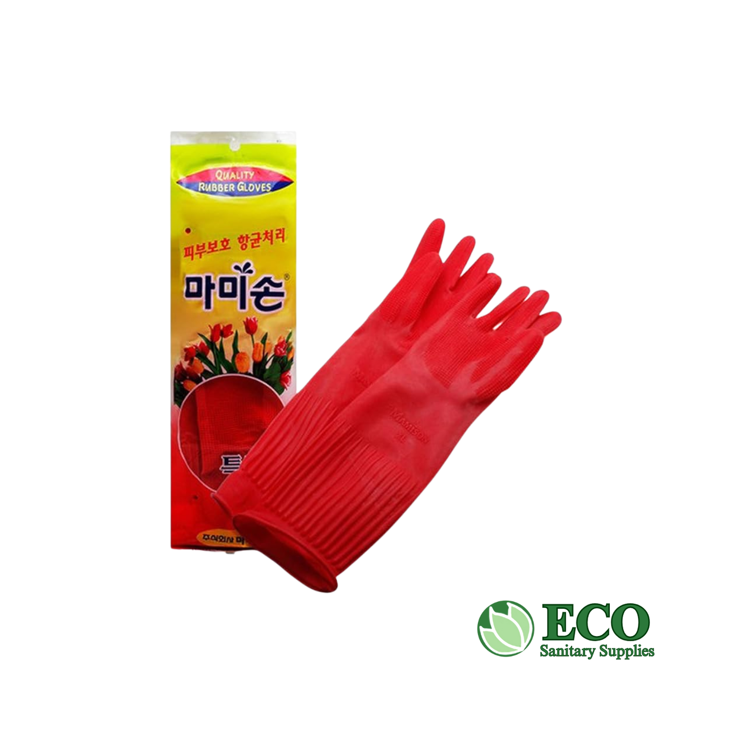 Mamison Rubber Glove Red Large 1 Pair