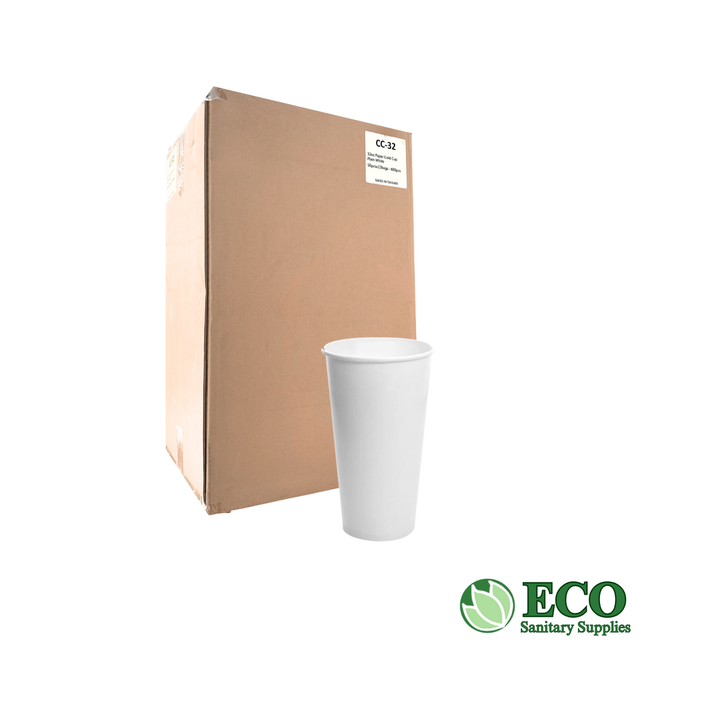 32oz Paper Cold Cup White 105mm 600pcs/cs