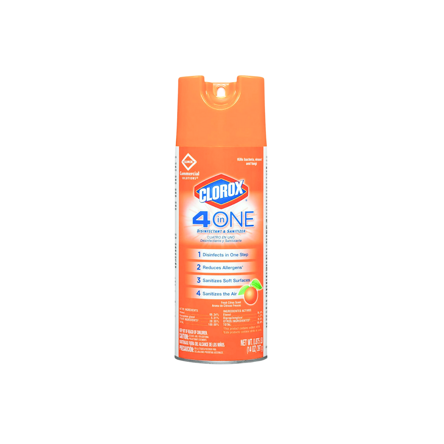 Clorox 4-in-1 Disinfectant and Sanitizer Citrus 14oz Aerosol Spray 12/cs