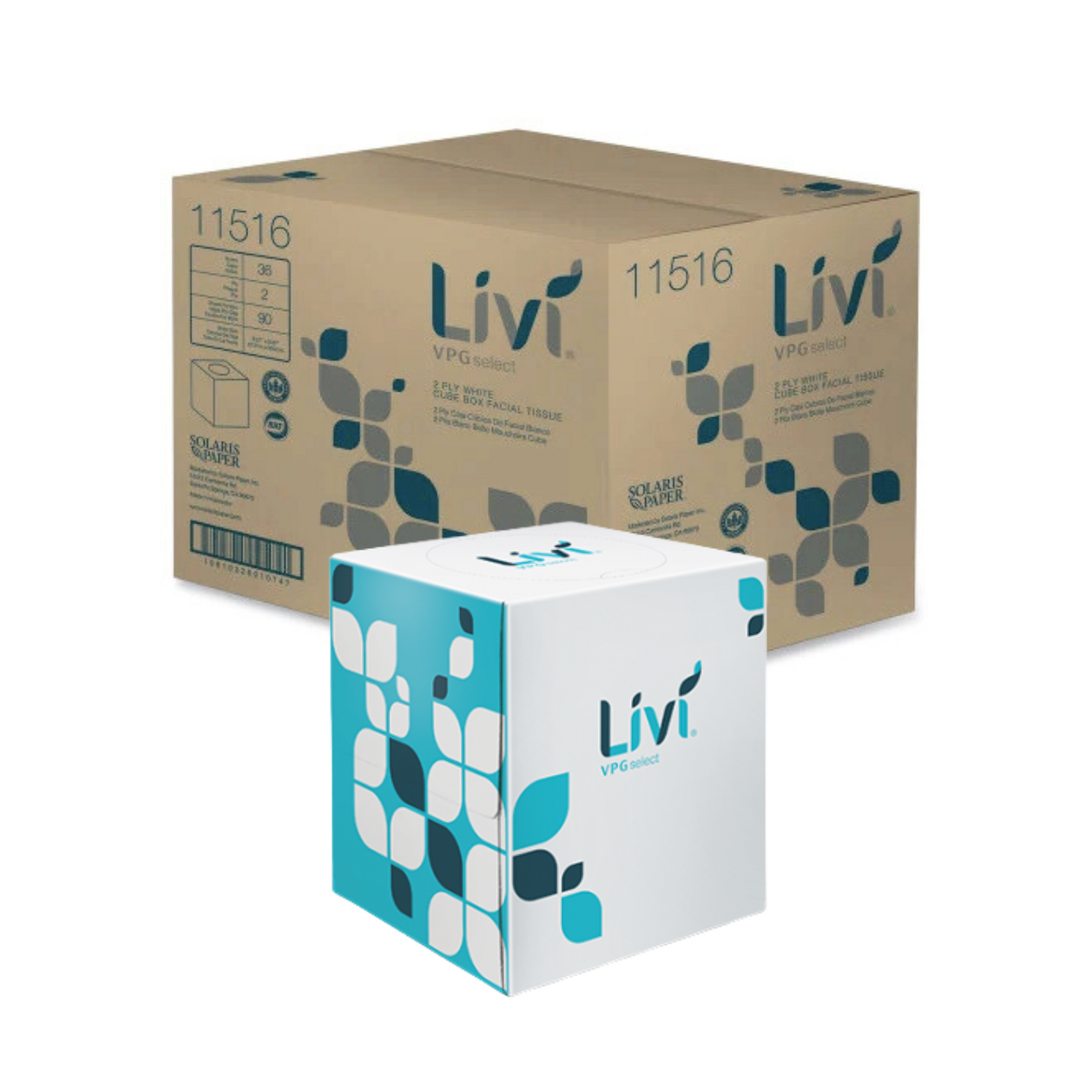 Livi® VPG Select Cube Facial Tissue 2-ply 90 Sheets 36 boxes/cs