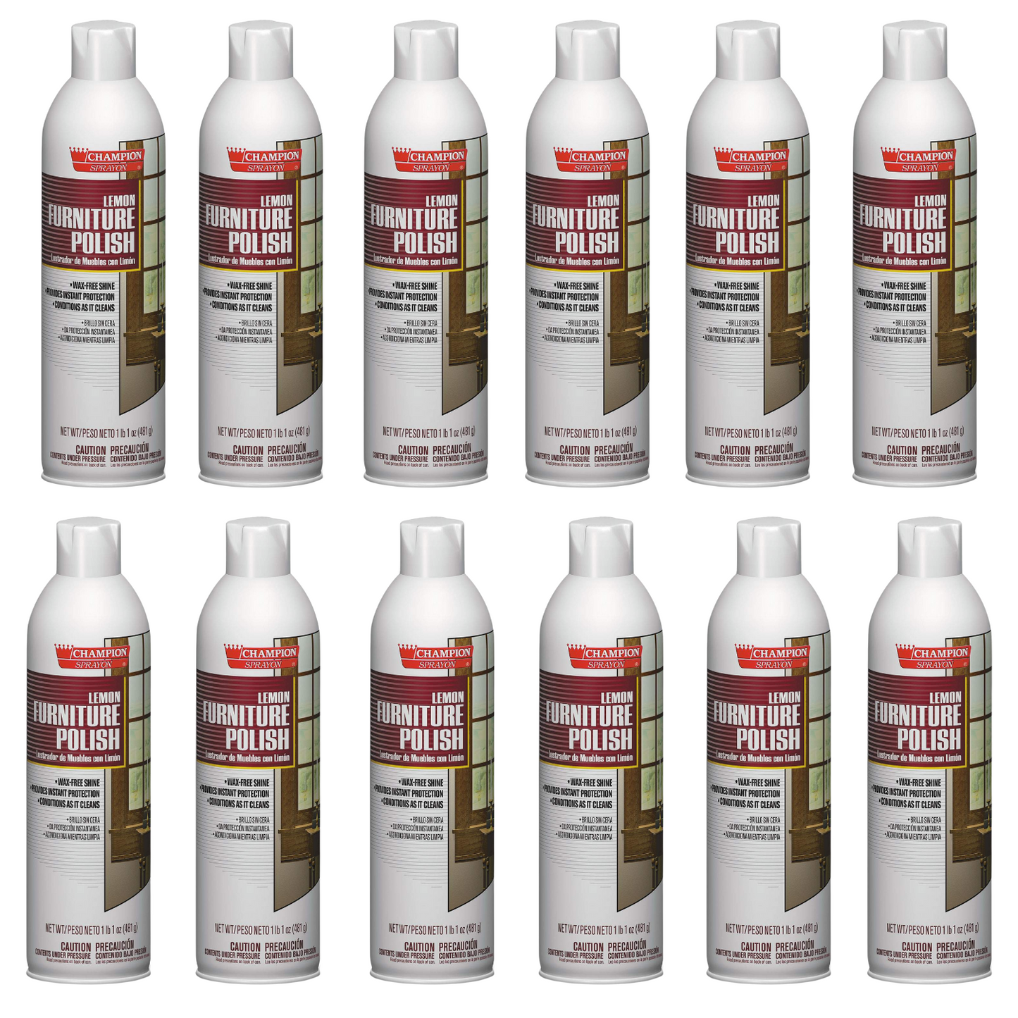 Furniture Polish, Lemon, 17 oz Aerosol Spray, 12/Carton