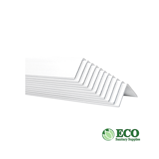 White Full Wrapped Corner Board. Size: 2in x 2in x .250 x 50in 1404pc/Pallet