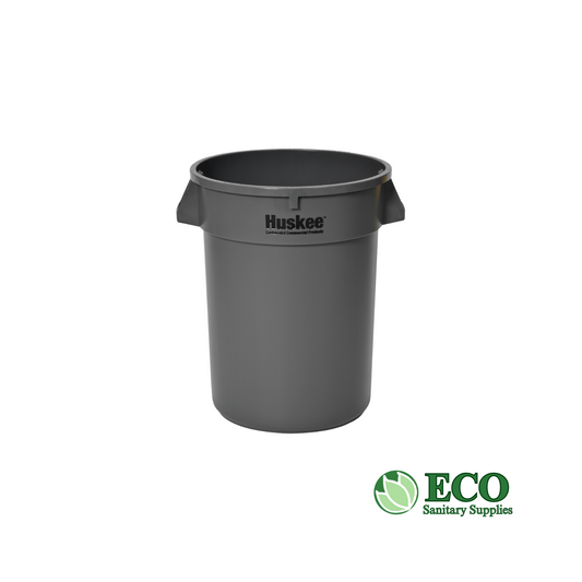 Continental Huskee Round Trash Can Gray 32 Gal