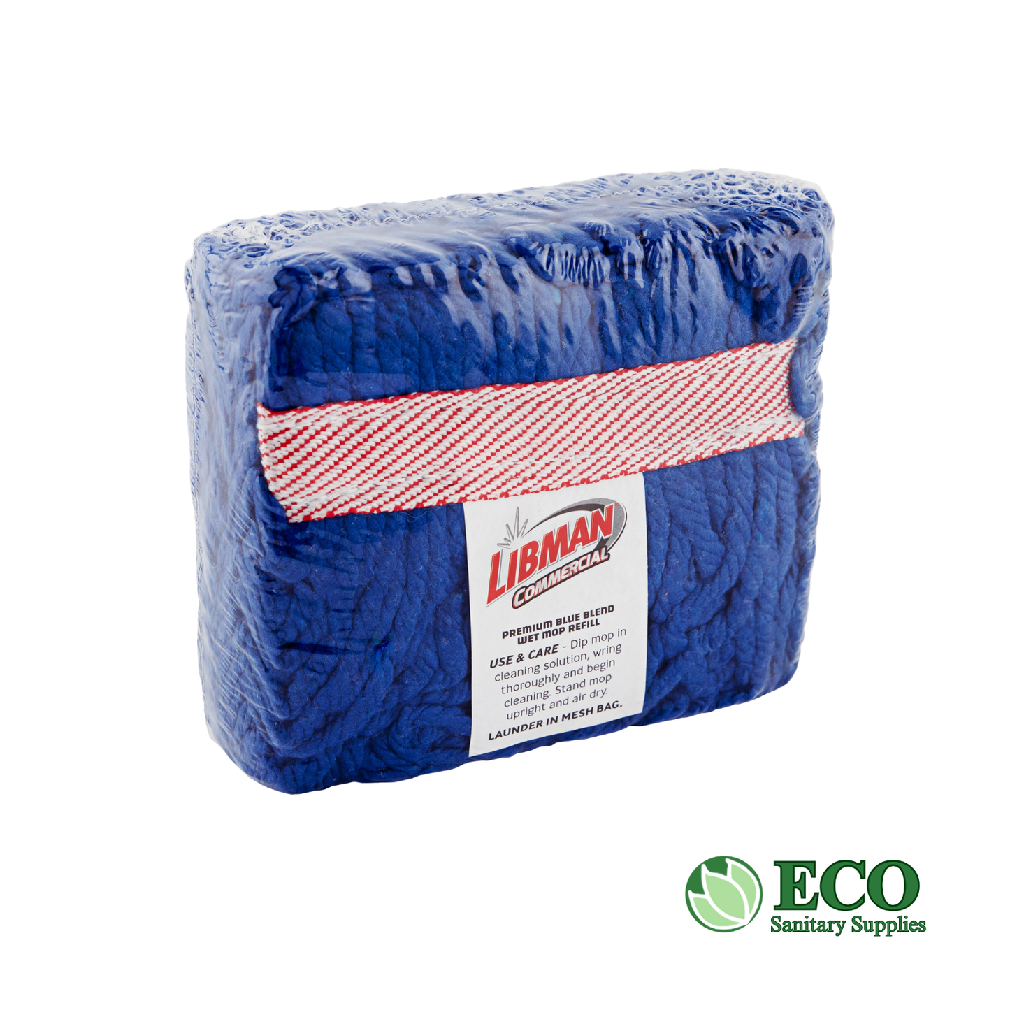 Libman Large Blended Looped-End Wet Mop Head (Blue) 1.25" HB