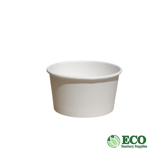 Wellcare 12oz PLA Lined White Paper Food Soup Container 500 Cups / Case (115mm Lids)