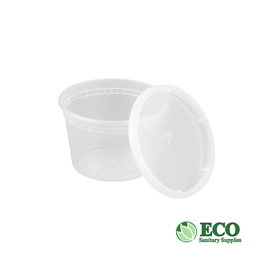 Wellcare 16oz Microwavable Translucent Plastic Deli Container / Lid Combo Pack 240/case