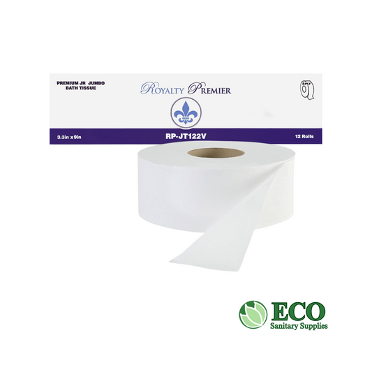Royalty Toilet Paper Jumbo Jr (9-inch) Virgin 12 rolls/cs