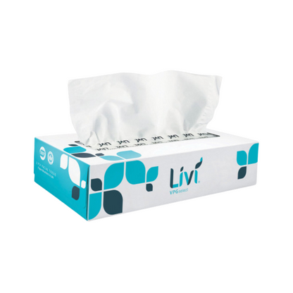 Livi VPG Select Flat Box Facial Tissue 2-ply 100 Sheets 30 Boxes / Case