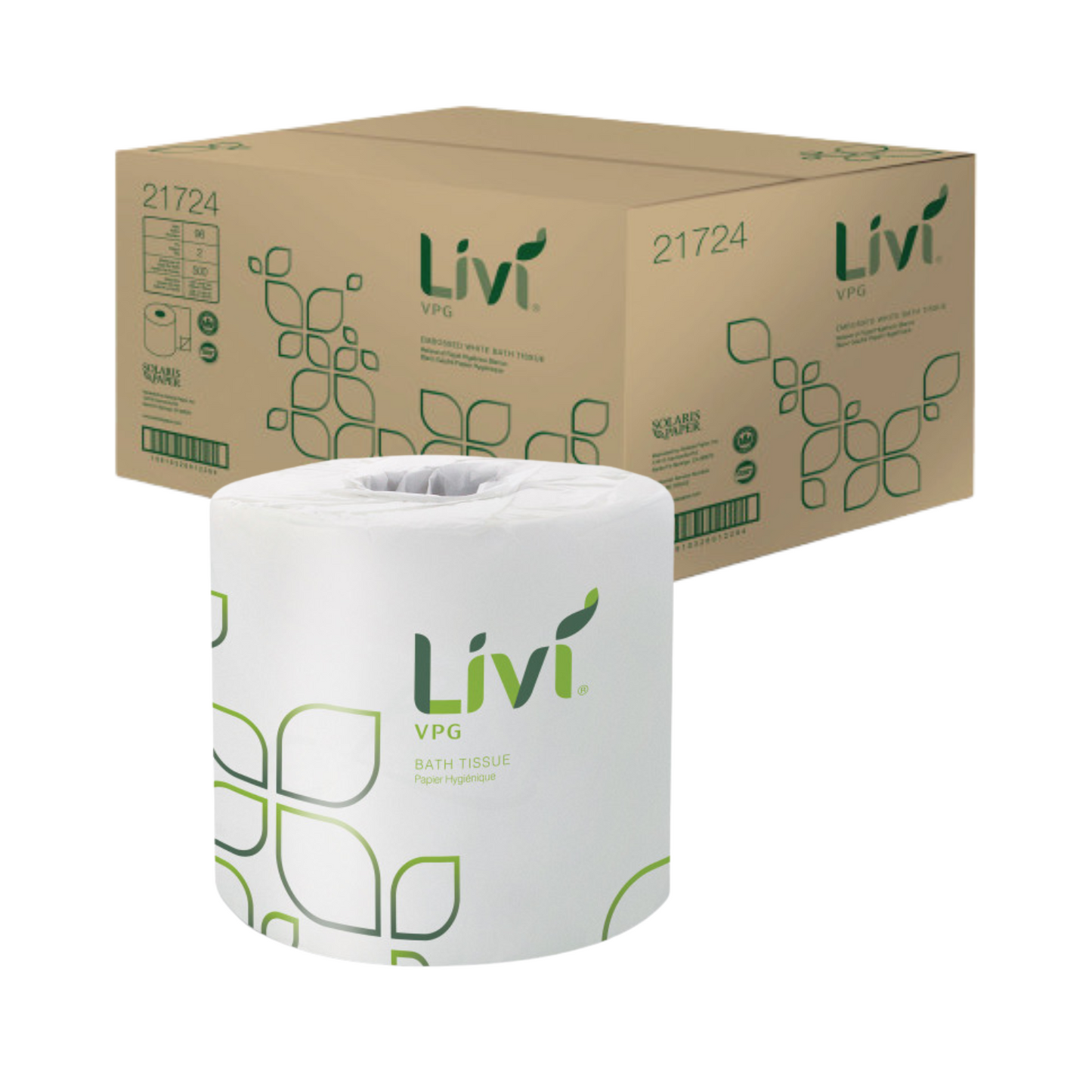 Livi® VPG Bath Tissue Embossed 2-ply 500 sheets 96 rolls/cs