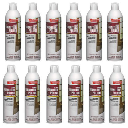 Furniture Polish, Lemon, 17 oz Aerosol Spray, 12/Carton